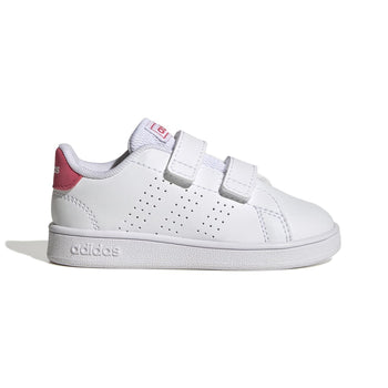 Sneakers primi passi bianche da bambino con dettagli rossi e strisce traforate adidas Advantage CF I, Brand, SKU s334000155, Immagine 0